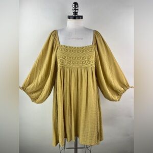 💚 3189. Balloon Sleeve Babydoll Mini Dress